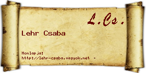 Lehr Csaba névjegykártya